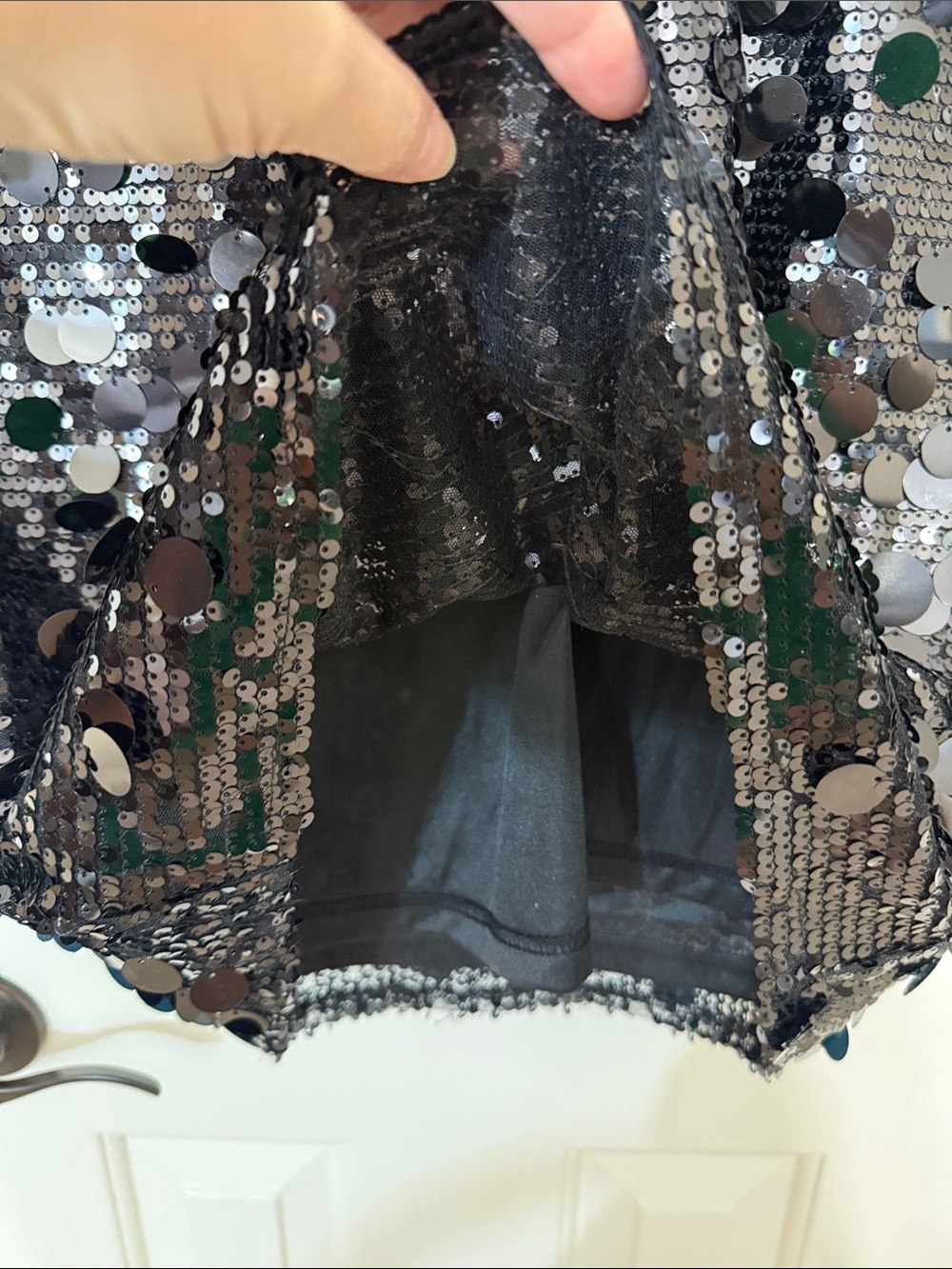 Sequin Halter Tank Top in Black - Picture 4 of 8